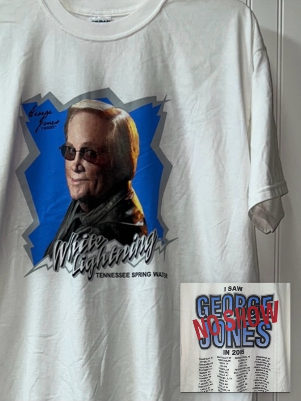 George Jones White Lightning Concert Tour Shirt XL Y2K Vintage